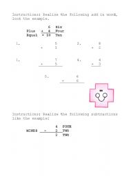 English worksheet: Adds and Substractions