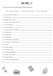English Worksheet: Auxiliary verb DO - questions and short answers