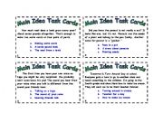 English Worksheet: Main Idea Task Cards 