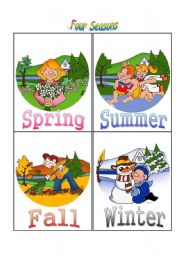 Four Seasons Flash Cards