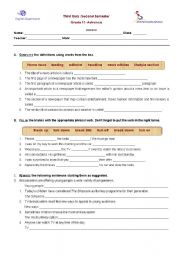 English Worksheet: English Quiz 