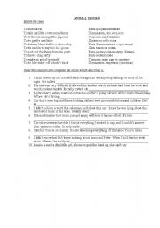 English worksheet: Animal idioms