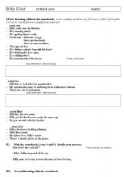 English Worksheet: billy elliot extract one