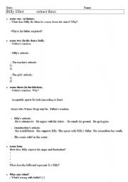 English Worksheet: billy elliot extract three