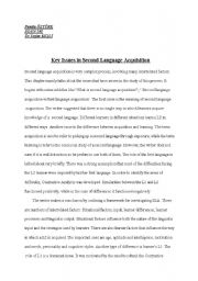 English worksheet: Second Langugage Acqusition