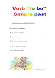 English worksheet: TO BE PAST