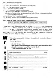 English Worksheet: Lets watch a film -part 2