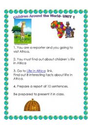 English worksheet: children around the world