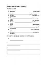 English worksheet: PASSIVE VOICE