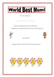 English worksheet: Happy Mothers Day!!!