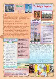 English Worksheet: Trafalgar Square (2 pages)