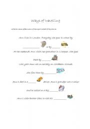 English worksheet: Ways of travelling - means of transport