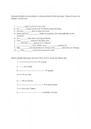 English worksheet: exercise on present simple, present continuous, this, that, these, those