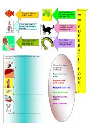 English Worksheet: Superstitions+ 1st CONDITIONAL