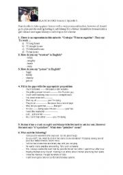 English worksheet: BLACK BOOKS SEASON 2 EPISODE 1