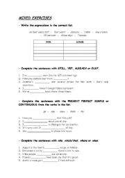 English worksheet: Mixed exercises
