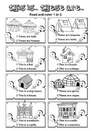 English Worksheet: This is... These are... series (6/7)