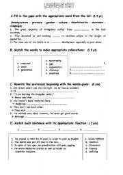 English worksheet: Language Test