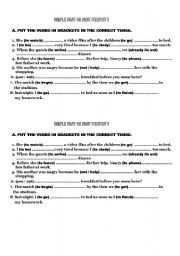 English worksheet: practice on tenses
