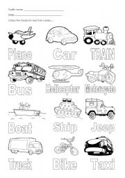 English Worksheet: Transports