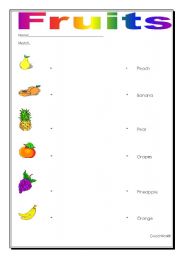 English worksheet: Fruits