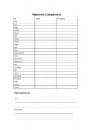 English worksheet: comparison