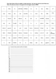 English worksheet: past simple puzzle