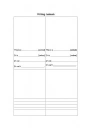 English Worksheet: Writing about animals