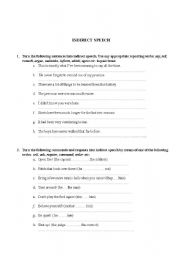 English worksheet: reported speech