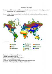 English Worksheet: Biomes of the World