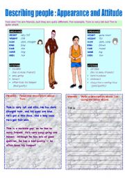 English Worksheet: Descrbing People 