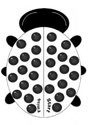 English Worksheet: Ladybug or Ladybird Gameboard Black and White