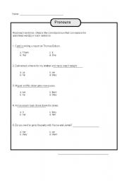 English worksheet: Pronoun - Part IV