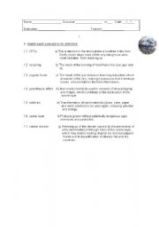English worksheet: Environment - Test