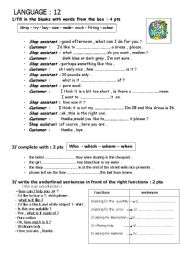 English Worksheet: language tasks 
