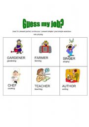 English Worksheet: GUESS MY JOB