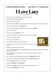 English worksheet: I Love Lucy - Lucy Does a Commercial