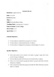 English Worksheet: cosmetic ( a reading passage)