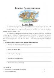 English Worksheet: The Zoo