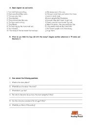 English Worksheet: Tom Sawyer: chapter 6