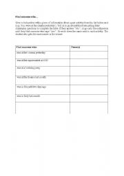 English worksheet: simple past activity:  find someone who...