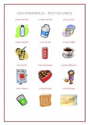 English Worksheet: Food containers