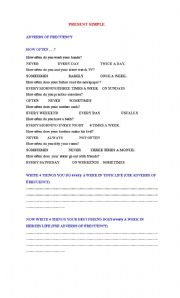 English Worksheet: Adverbs of frecuency