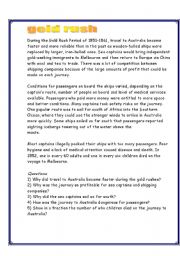 English worksheet: Australian Gold Rush