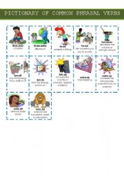 English Worksheet: PICTIONARY OF COMMON PHRASAL VERBS - Set 4