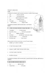 English Worksheet: PRESENT SIMPLE AND CONTINUOUS