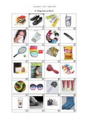 English Worksheet: 51 things in my room