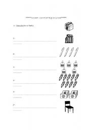 English worksheet: Count and Complete