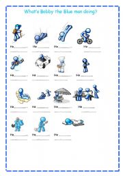 English Worksheet: BOBBY THE BLLUE MAN