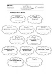 English Worksheet: comparisons